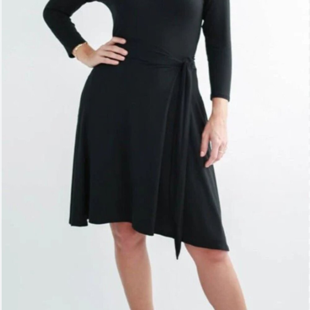 Encircled Breakaway Faux-Wrap Skirt in Black